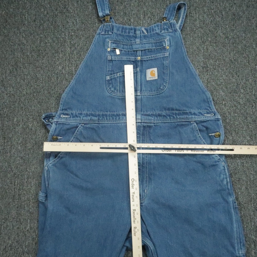 Carhartt Overalls Men 40x34 Loose Fit Denim Bib Straps Workwear 104672 - Picture 6 of 12